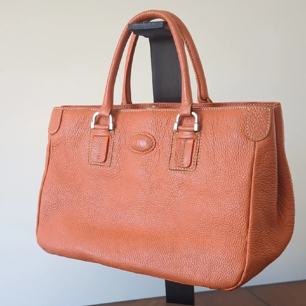 Tods Orange Leather Tote Bag - Picture 2 of 7